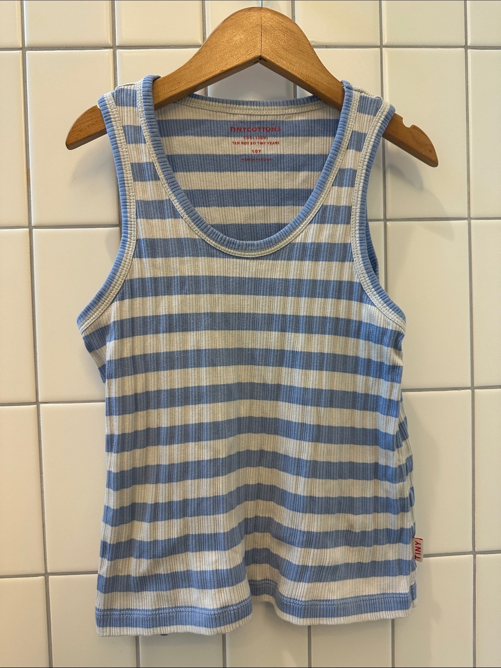 Tinycottons Blue & White Striped Kids Tank Top, GUC for age, fits like 8